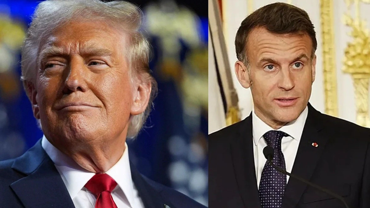 ट्रंप मैक्रों मज़ाक