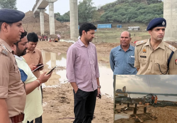 हमीरपुर में बेतवा नदी पर बन रहे पुल