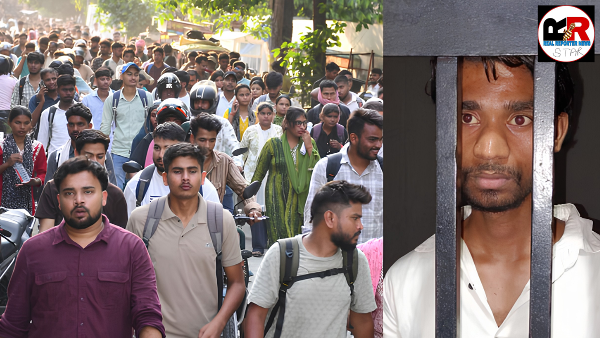 गोरखपुर में यूपी पुलिस भर्ती परीक्षा