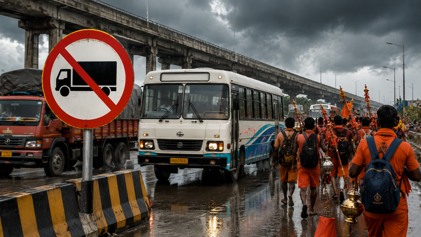 मेरठ में ट्रैफिक डायवर्जन