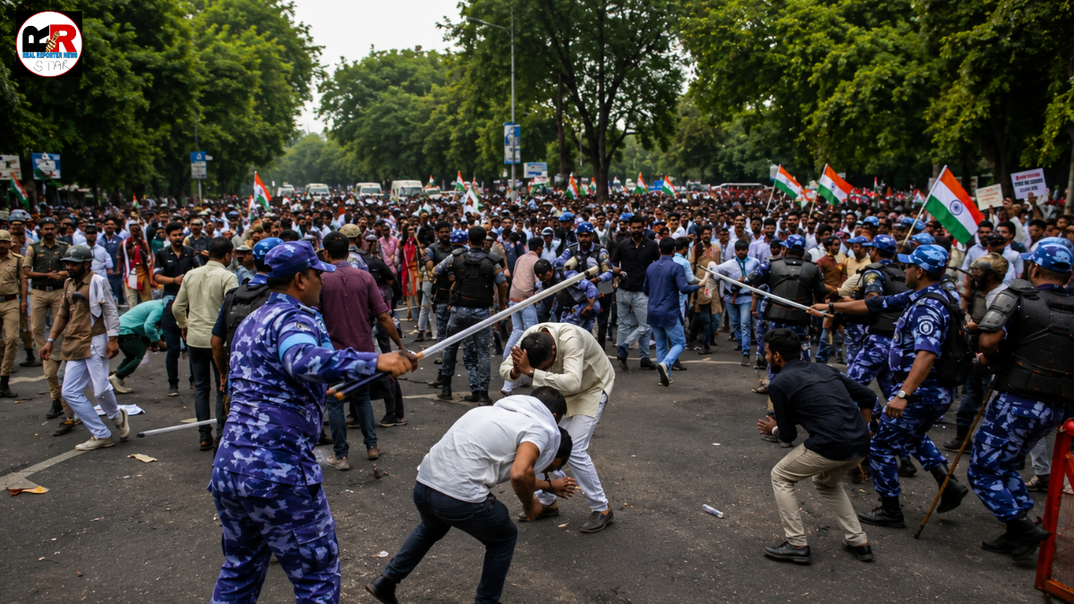 चलो संसद' मार्च के दौरान