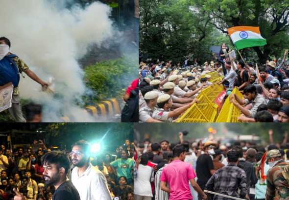 'कॉकरोच जनता पार्टी' के प्रदर्शन