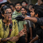 रांची में छात्र मार्च के दौरान