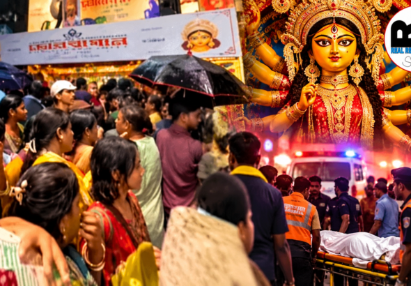 कोलकाता के चोरबागान दुर्गा पूजा पंडाल में