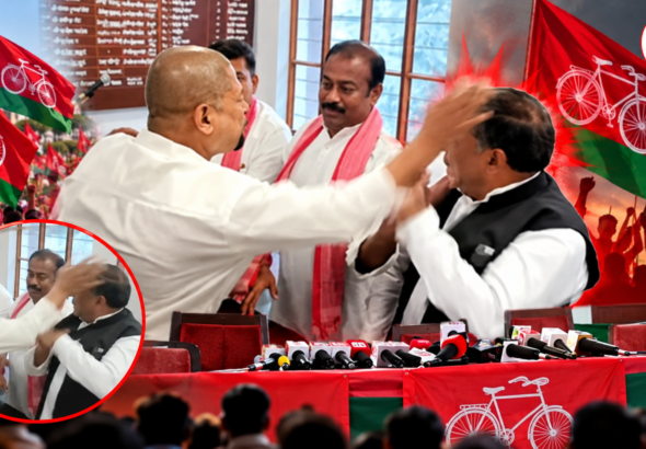 गोरखपुर में सपा की प्रेस कॉन्फ्रेंस