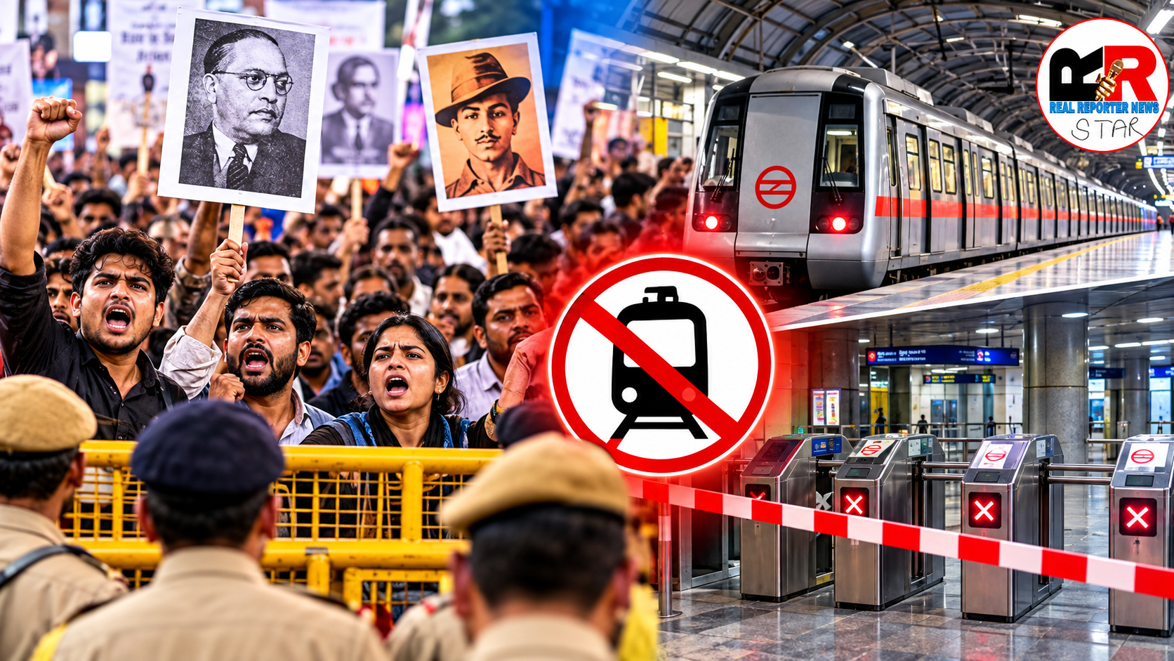 57 मेट्रो स्टेशनों के गेट बंद